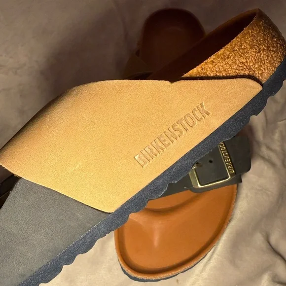 Birkenstock Women's Arizona Split HEX Sandals, Midnight
Blue, Tan, - Picture 14 of 15